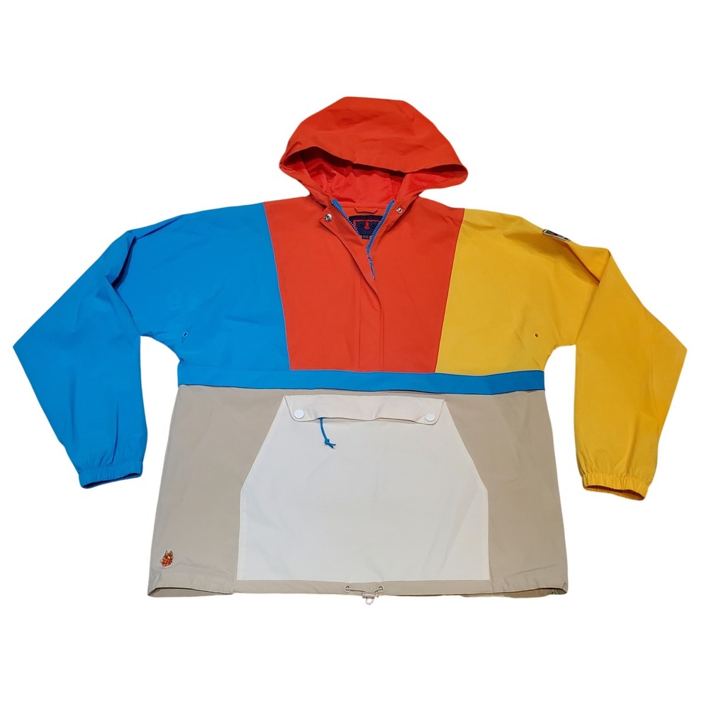 Teddy Fresh Colorblock Pullover Windbreaker Jacket Size‎ S Anorak Hooded 1/2 Zip
